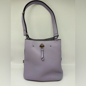 Kate Spade Marti 2 Way Turn Lock Bucket Soft Leather Bag in Frozen Lilac Purple